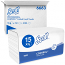 6663 Листовые бумажные полотенца Scott Performance - 15 пачек по 212 листов, S/Z сложение