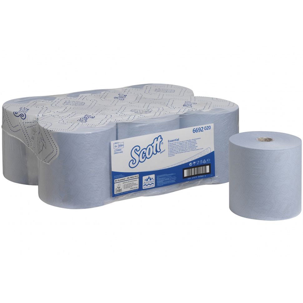 6692 Бумажные полотенца в рулонах Scott Essential - 6 рулонов по 350 метров