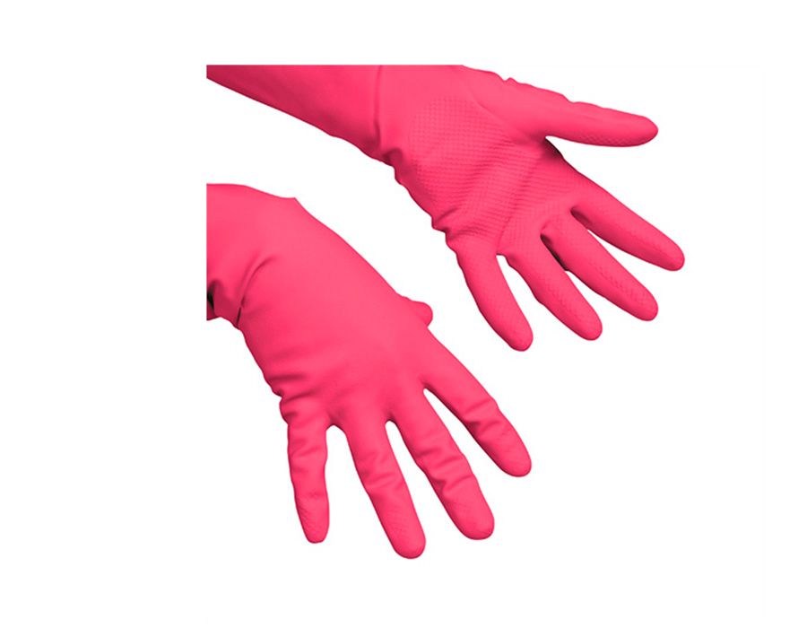 Vileda Professional - Резиновые перчатки многоцелевые, красные, размер S 100749