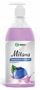 126301 Жидкое крем-мыло Grass Milana-Черника в йогурте с дозатором - 1 л