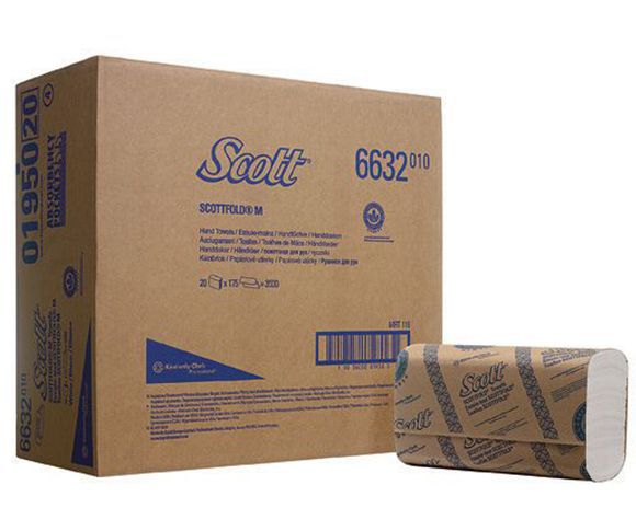 6633 Листовые бумажные полотенца Scott Scottfold M с увеличенным размером листа - 25 пачек по 175 листов, M/W сложение