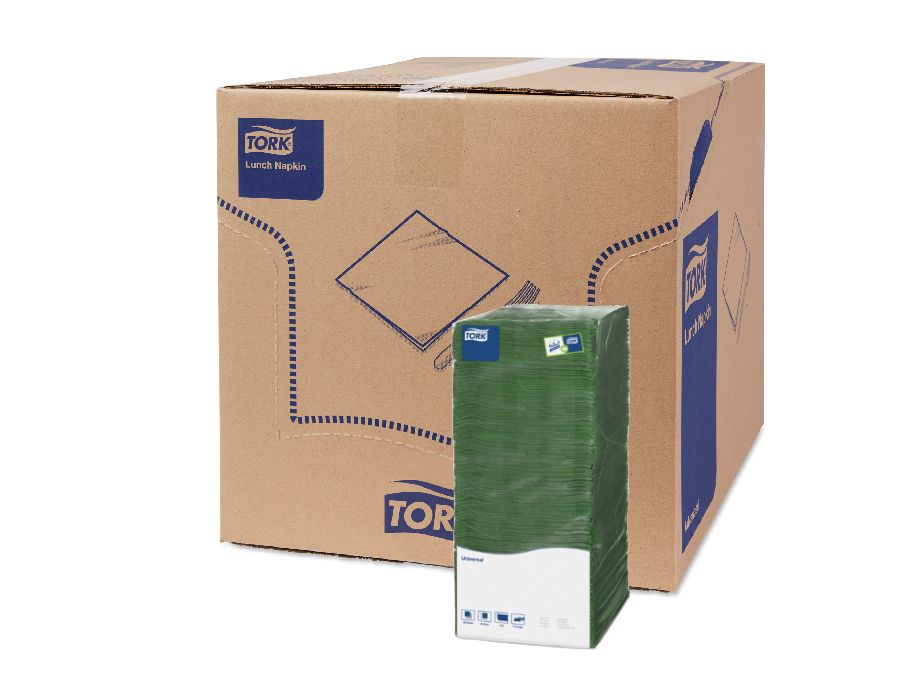 478659 Салфетки Tork темно-зеленые двухслойные, 25 x 25 см, 200 листов