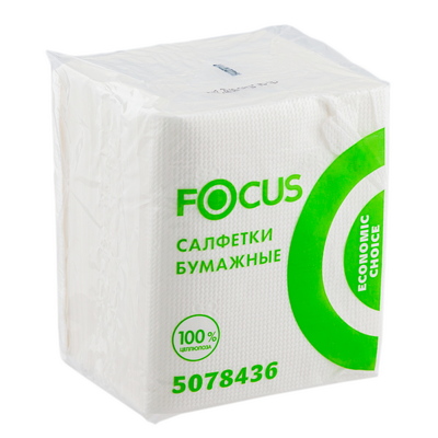 5078436 Салфетки бумажные Focus ECO, 1 слой, 20х24 см - 100 листов