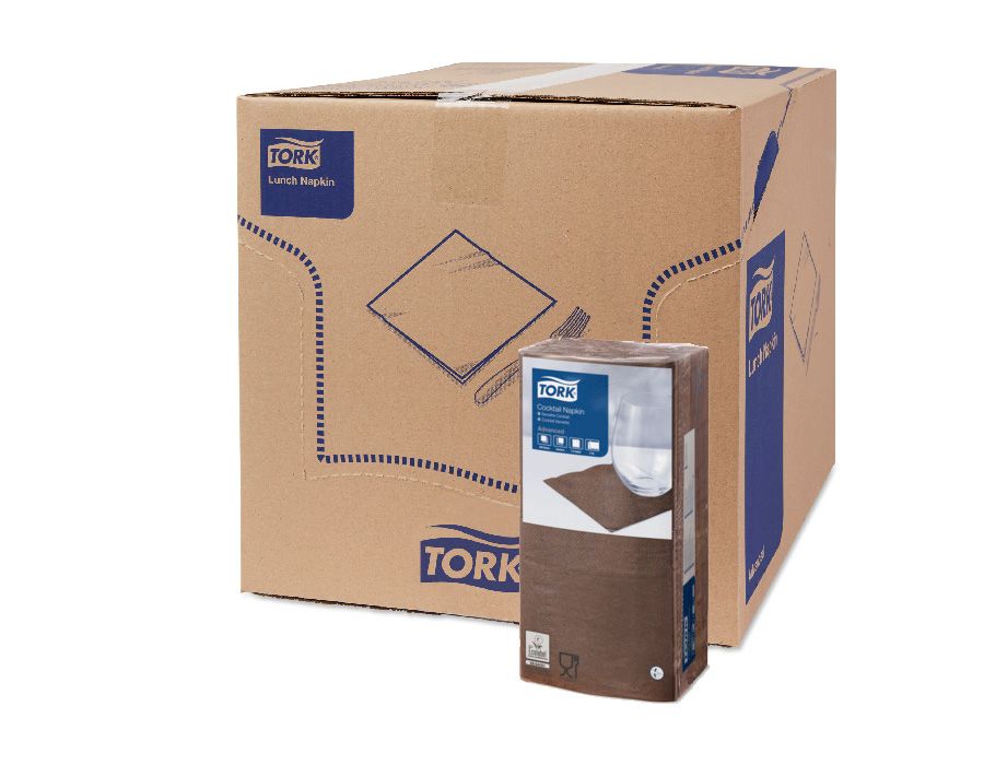 477834 Салфетки Tork шоколад двухслойные, 24 x 24 см, 200 листов