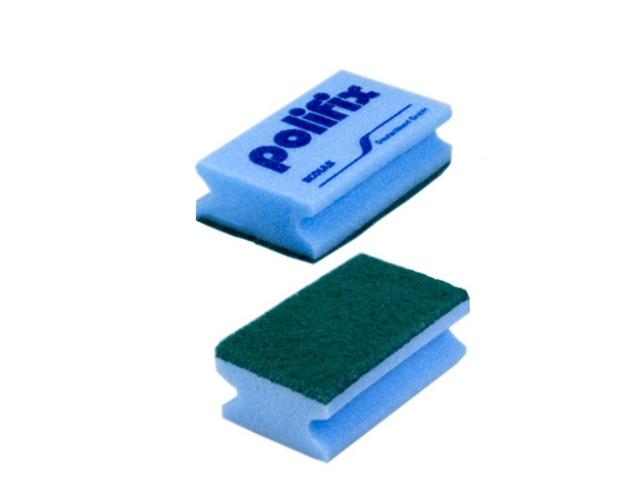 111041-10 Губки с зеленым абразивом Ecolab Polifix Scrubbing Sponge, 10 шт