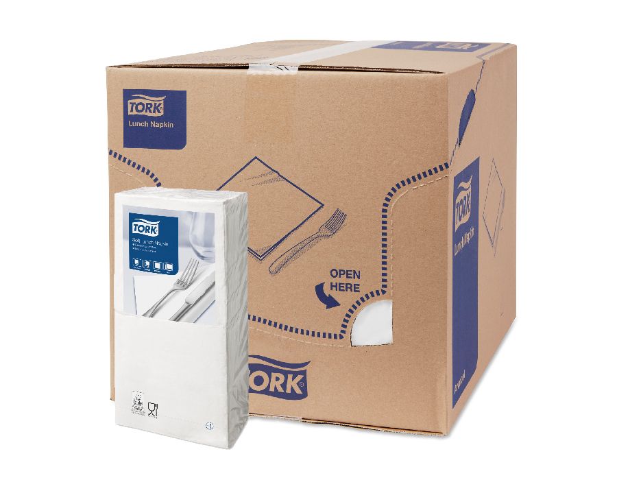 477414 Салфетки Tork белые двухслойные, 33 x 33 см, 200 листов