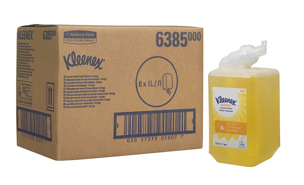6385 Пенное мыло Kleenex Energy с бодрящим цитрусовым ароматом - 6 картриджей по 1 литру