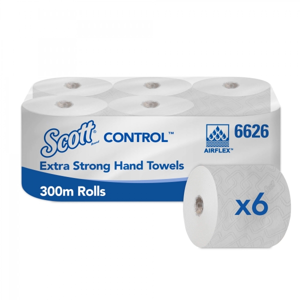 6626 Бумажные полотенца в рулонах Scott Control Extra Strong - 6 рулонов по 300 метров