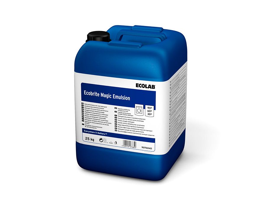 9076840 Щелочная эмульсия для стирки Ecolab Ecobrite Magic Emulsion, 25 кг