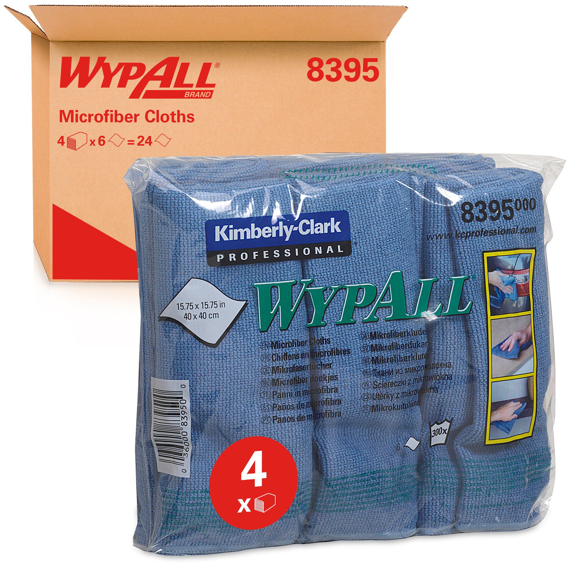 8395 Микрофибра WypAll Microfibre Cloth - 4 пачки по 6 листов