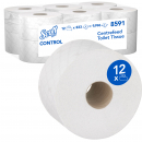 8591 Туалетная бумага Scott Control в рулонах с центральной подачей, 12 рулонов по 204 метра