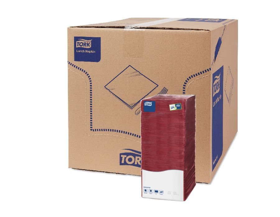 478669 Салфетки Tork бордо двухслойные, 25 x 25 см, 200 листов