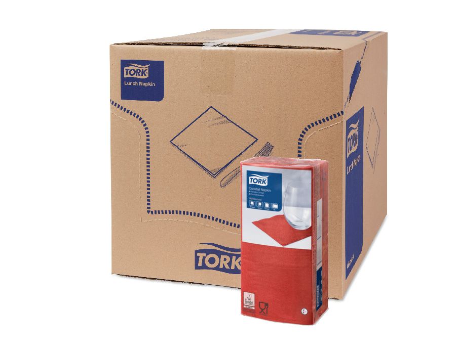 477824 Салфетки Tork бордо двухслойные, 24 x 24 см, 200 листов