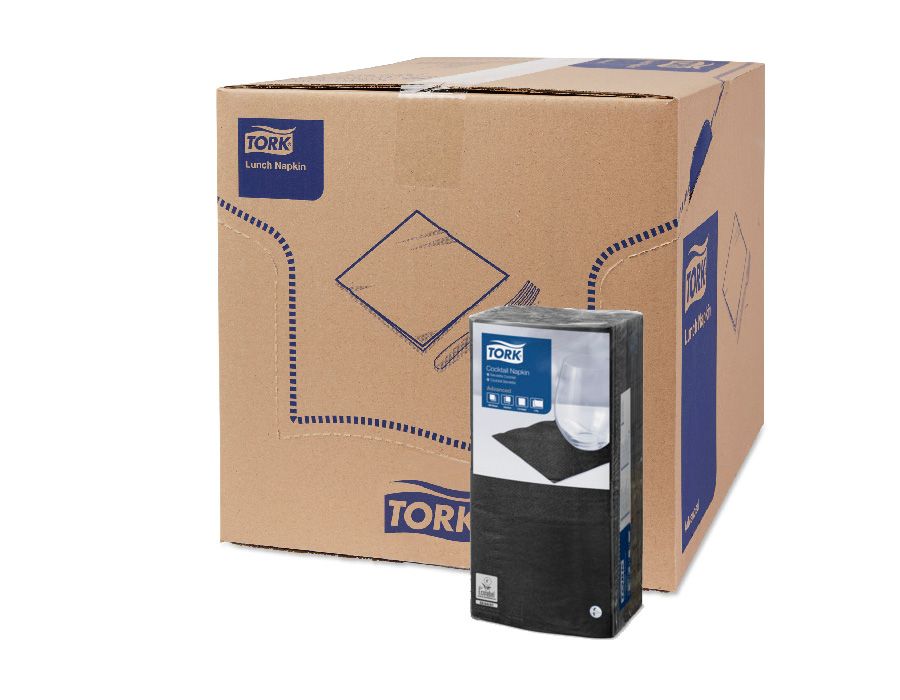 477829 Салфетки Tork черные двухслойные, 24 x 24 см, 200 листов