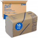 3749 Листовые бумажные полотенца Scott MultiFold эконом-класса - 16 пачек по 250 листов, Z/S сложение