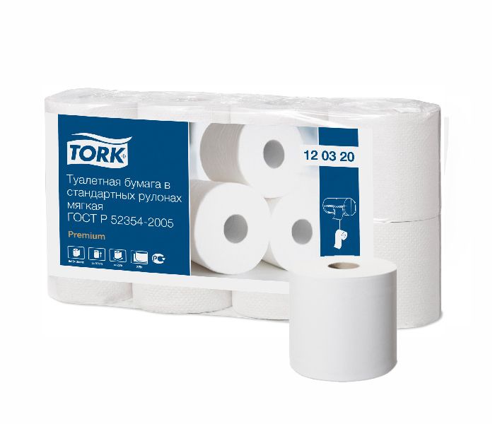120320 Туалетная бумага Tork в стандартных рулонах двухслойная, 96 рулонов по 23 метра
