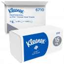6710 Листовые бумажные полотенца Kleenex Ultra в пачках - 15 пачек по 96 листов