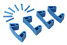 10193 Резиновые зажимы к настенным креплениям Vikan (1017 и 1018) синие, 12 см, 4 шт